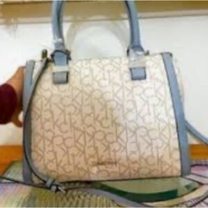 Calvin Klein White And Blue Handbag